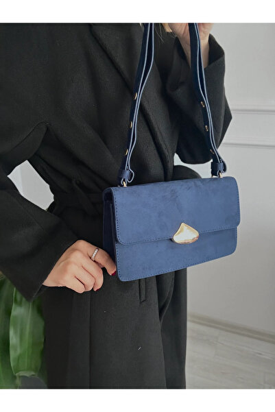 mèche atelier since 2024 Geanta de umar dama din piele intoarsa albastra - Miyu