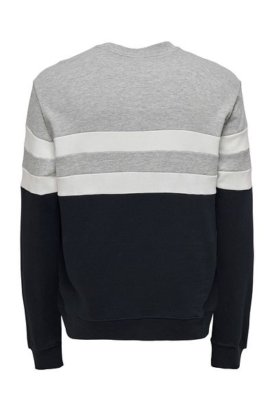Only & Sons Onsthor Brand Logo - Cb Crew 3626 Swt Cs 22023626   Plain Cut Midas Color Navy