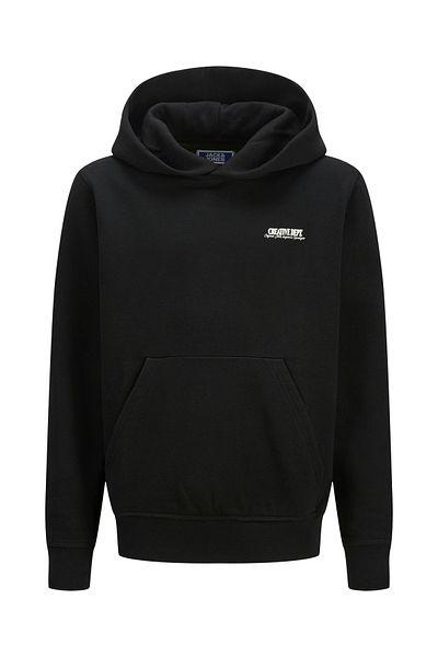 Jack & Jones Jorroxbury Back Sweat Hood Ln Jnr 12276541   Black