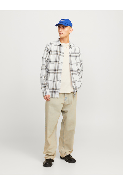Jack & Jones Jorjoshua Flannel Check Shirt - Ls Ln 12260776 Cloud Dancer