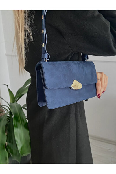mèche atelier since 2024 Geanta de umar dama din piele intoarsa albastra - Miyu