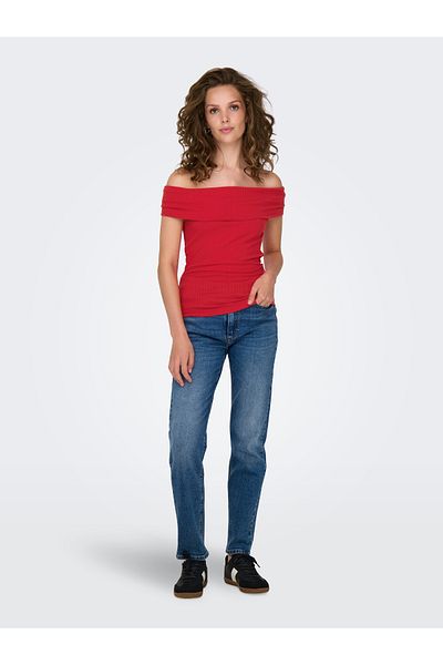 JDY Jdyfransiska Offshore Shoulder Top - Jrs Exp 15344028   High Risk Red