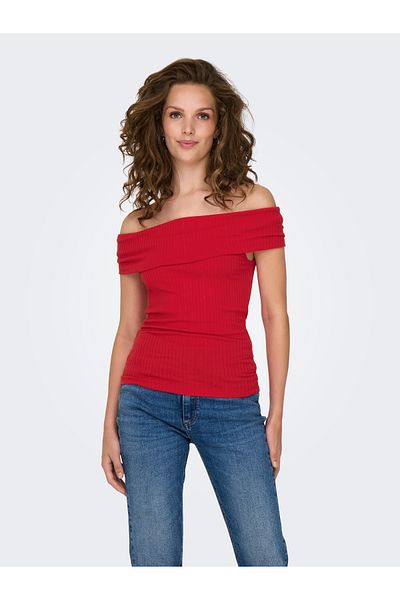JDY Jdyfransiska Offshore Shoulder Top - Jrs Exp 15344028   High Risk Red