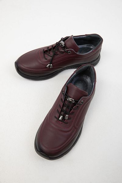 SOHO Damen-Sneaker aus echtem Leder in Burgunderrot-Schwarz – 19922