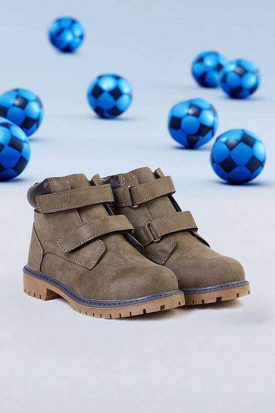 TRENDYOL SHOES Hnědé velké/malé chlapecké dětské boty na suchý zip TAKAW25BO00048