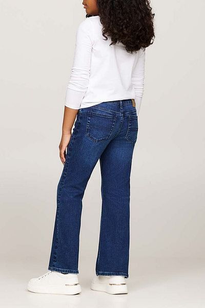 Tommy Hilfiger Krótki rękaw Denim Look Flare Turkusowy