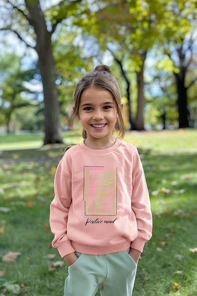 TRENDYOLKIDS Πλεκτό φούτερ για κορίτσια - στάμπα σε σκόνη TKDAW25SW00043