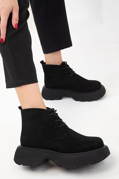 SOHO Black Suede Women's Boots - 19928 Model Bootie