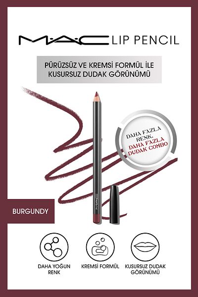 M.A.C Creamy Lasting Lip Liner - Lip Pencil Burgundy Burgundy 1.45 g