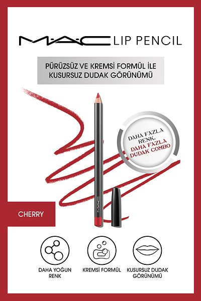 M.A.C Creamy Permanent Lip Liner - Lip Pencil - Cherry 1.45 g