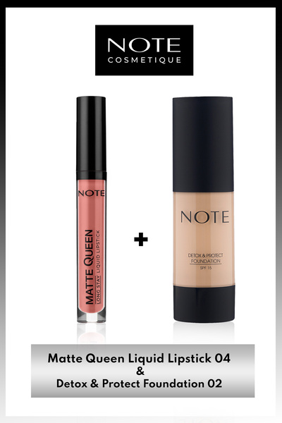 NOTE Matte Queen Lipstick Ruj 04 - Nude & Detox & Protect Spf 15 Fondöten 02 ...