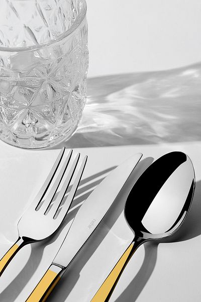 Nehir Elegant Gold - 84 Piece Spoon knife Set for 12 People