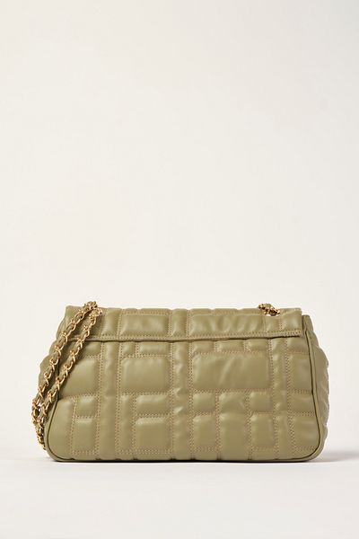Ted Baker Khaki Tb Quilted Large Shoulder Bag 2289