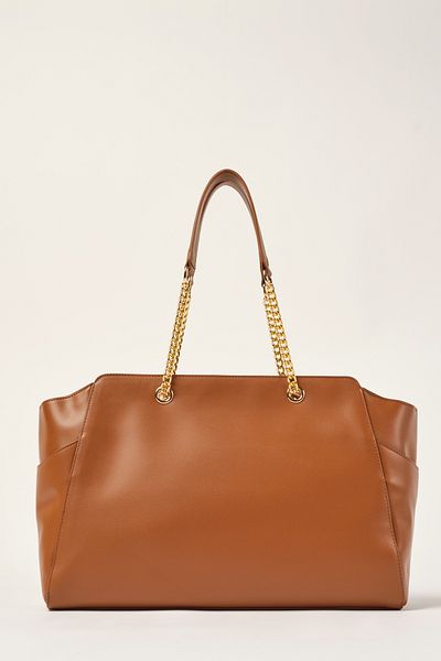 Ted Baker Taška přes rameno Tan Plain Leather Chain Detailed 9046
