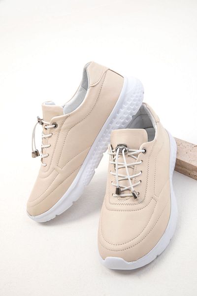 SOHO Beige Echtes Leder Damen Sneaker - 19922
