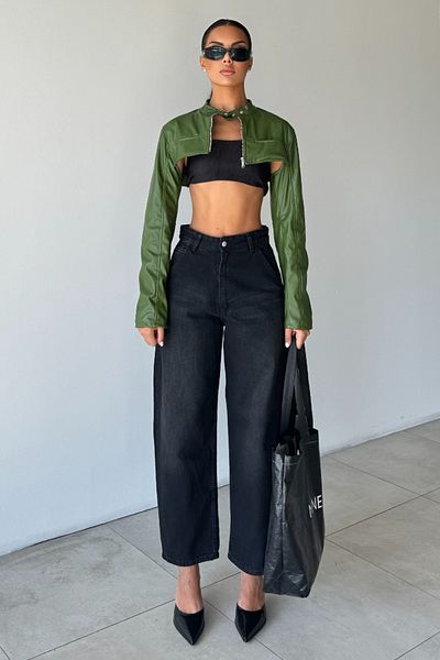 Trendyol Collection Black High Waist Barrel Baggy Jeans Twoaw25Je00380