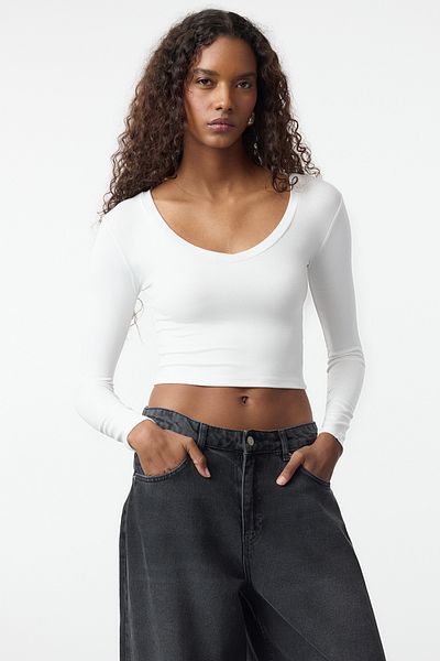 Trendyol Collection Pack of 2 Black and Ecru Colored Body-Fitted Blouse - Twoaw25Bz00306