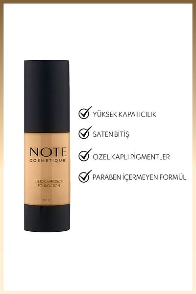 NOTE Spf 15 Detox & Protect Foundation - Intensive Coverage, Satin Finish Foundation 04 Sand