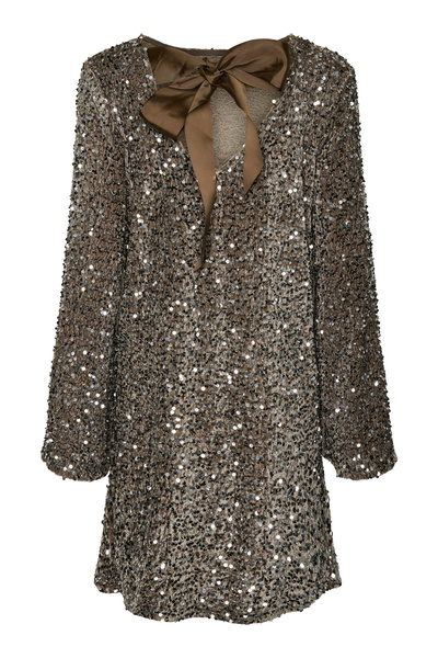 PIECES Pckam Ls - Jrs Bc Sukienka z głębokim tyłem i kokardą