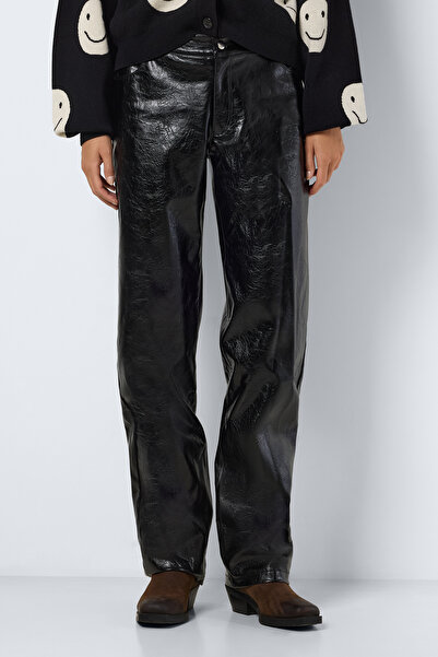 Noisy May Nmkane Evy Nw Vinyl Fabric Cut Trousers Wvn