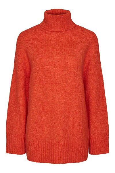 PIECES PCNANCY LS – Bequem geschnittene Strickhose mit Rollkragen