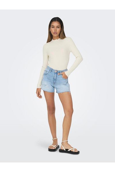 JDY Jdyfransiska - High Waist Cut Shirt Jrs Noos 15228065   White and Gray