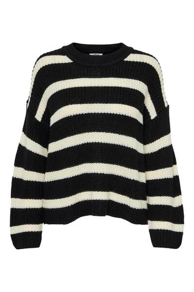 JDY JDYJUSTY L/S STRIPE PULLOVER KNT NOOS 15264902 Black