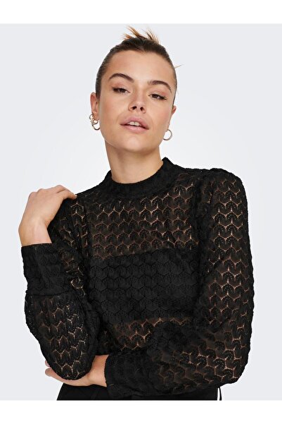 JDY Jdyavery Jrs Noos 15268408   Black L/S Lace Top
