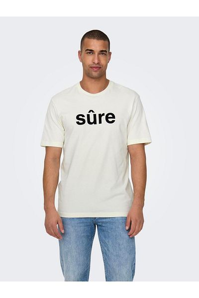 Only & Sons Off-white Men's T-shirt - 22028713 Onskarter Reg Ss Tee