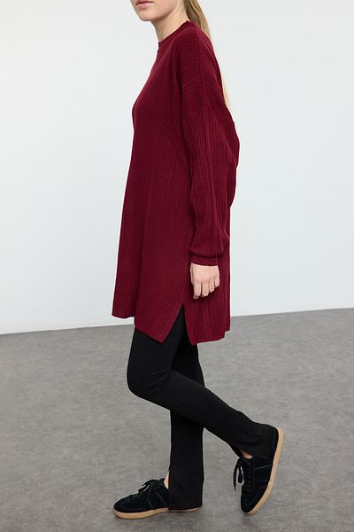 Edit by Trendyol Πουλόβερ Claret Red Knitwear Tunic - TEDAW25AK00010