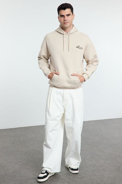Trendyol Collection Κεντημένο φούτερ με κουκούλα φλις με κουκούλα - TMNAW25SW00016