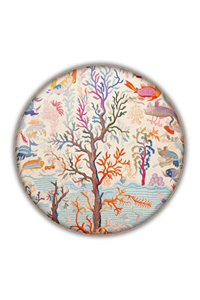 Rugs Modern Halı Dido 2 Koleksiyonu Çok Renkli Soyut Ağaç Ve Kuş Desenli Saçaklı Vintage Dekoratif Halı 3256