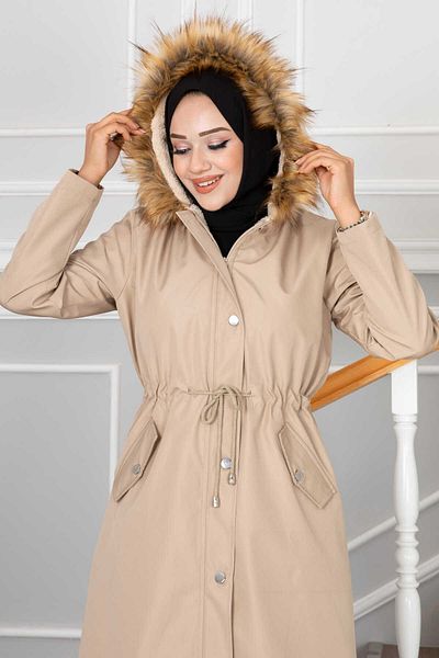 EBRUTESETTÜR Ayla Tunnel Belted Hijab Coat