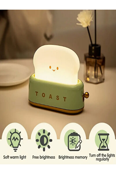 RENGARENK Tost Makinesi Mini Gece Lambası Yeşil Toast Toast Machine Lamp