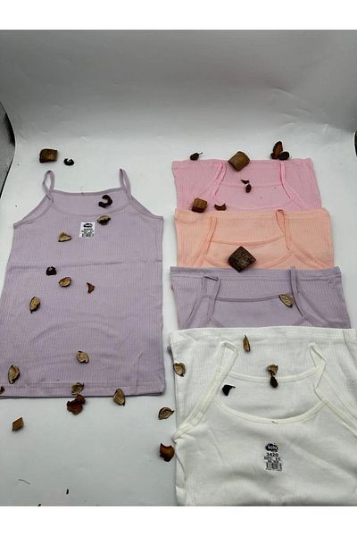 CUBBUX Girl's Colorful Undershirt with Rope Strap 5 Pieces