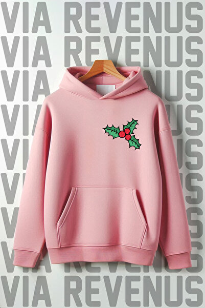 Vordevia Hanorac cadou de Anul Nou cu glugă, cu 3 fire, cu imprimeu cu flori ...