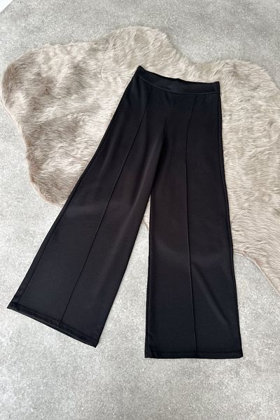 Poliyance Milon Black Modal Palazzo Trousers