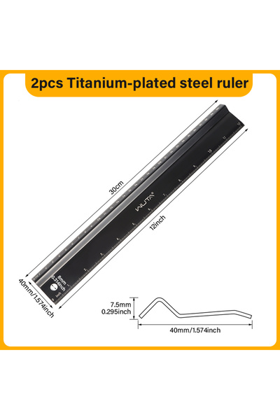 Choice قطعتان من مساطر WUTA، مسطرة قطع الجلد من WUTA، مسطرة أمان، مصنوعة من ا...