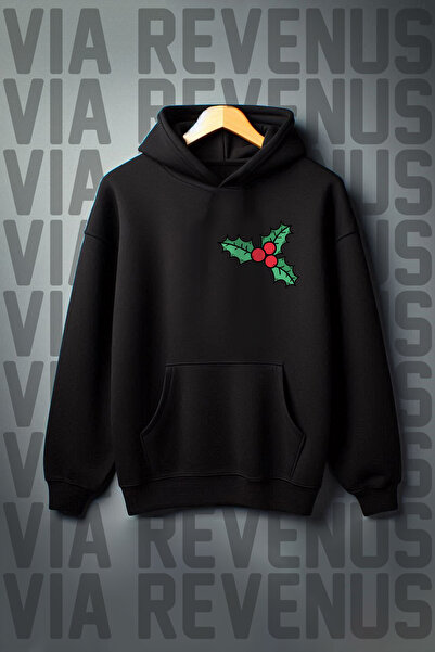 Vordevia Hanorac cadou de Anul Nou cu glugă, cu 3 fire, cu imprimeu cu flori ...