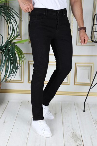 phantom jns by sekman Μαύρο Slim Fit Lycra Ανδρικά τζιν Slim Fit Stretchy Jeans Κανονική μέση Phantom Jeans