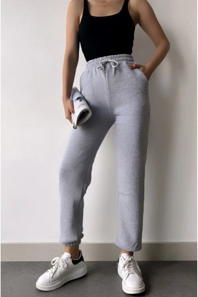 VivaJoy Γκρι Jogger 3 Thread Raster Sweatpants