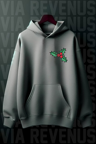 Vordevia Hanorac cadou de Anul Nou cu glugă, cu 3 fire, cu imprimeu cu flori ...