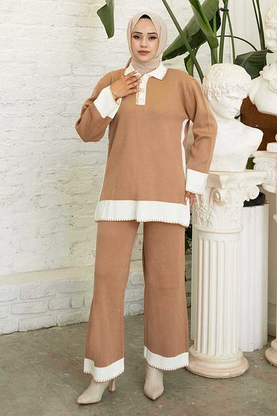 EBRUTESETTÜR Front Button Detailed Knitwear Set