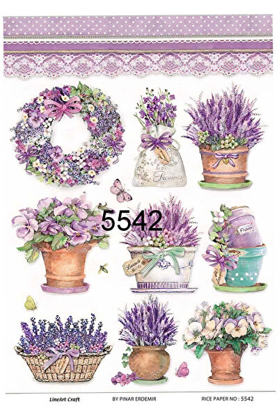 LİNEART Lineart Pirinç Dekopaj Kağıdı No:L5542- 29x42cm