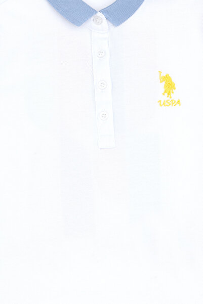 U.S. Polo Assn. Dívčí bílé pletené šaty s polo límečkem 50283337-VR013