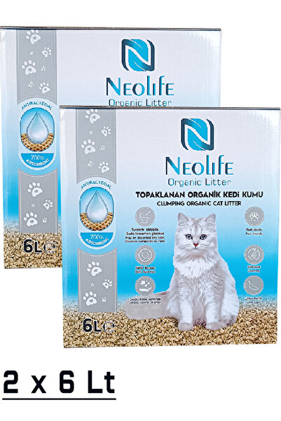 Neolife Organic Litter (2X6 LT) Süper Topaklanan Organik Kedi Kumu Tozsuz,kok...