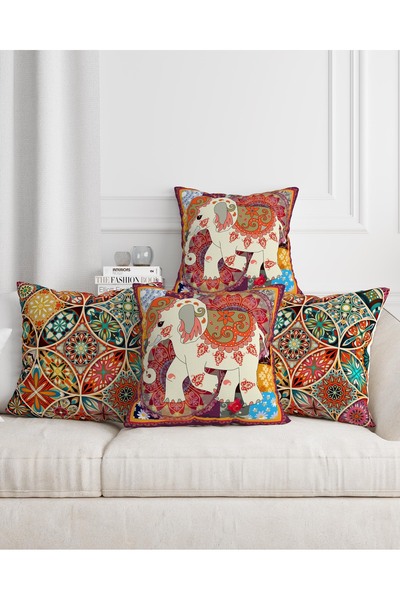 menesahome Set de 4 fețe de pernă pentru cadou pentru canapea, cu model etnic...