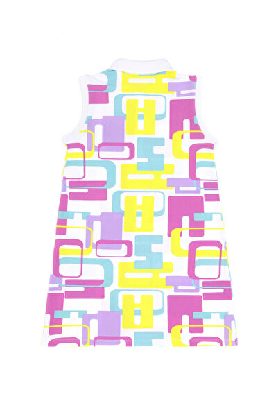 U.S. Polo Assn. Kız Çocuk Beyaz Polo Yaka Kolsuz Örme Elbise 50283323-VR013