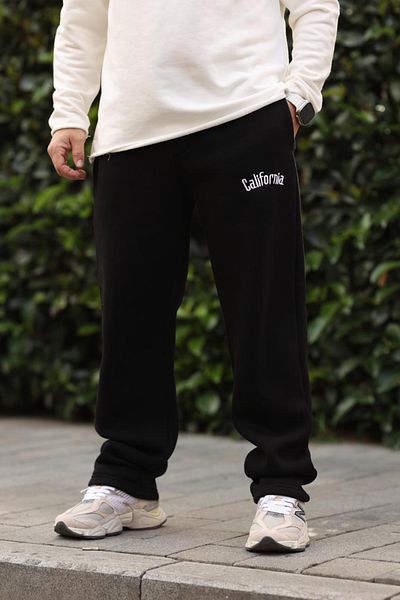 MADZEYMODA Ανδρικό φαρδύ Loose Fit 3 Thread Raster Μαύρο Premium Φούτερ Mz9070