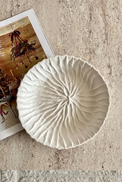 Mandalin Art Studio طبق ديكور منسوج مكافئ مقاس 20 سم |   أبيض